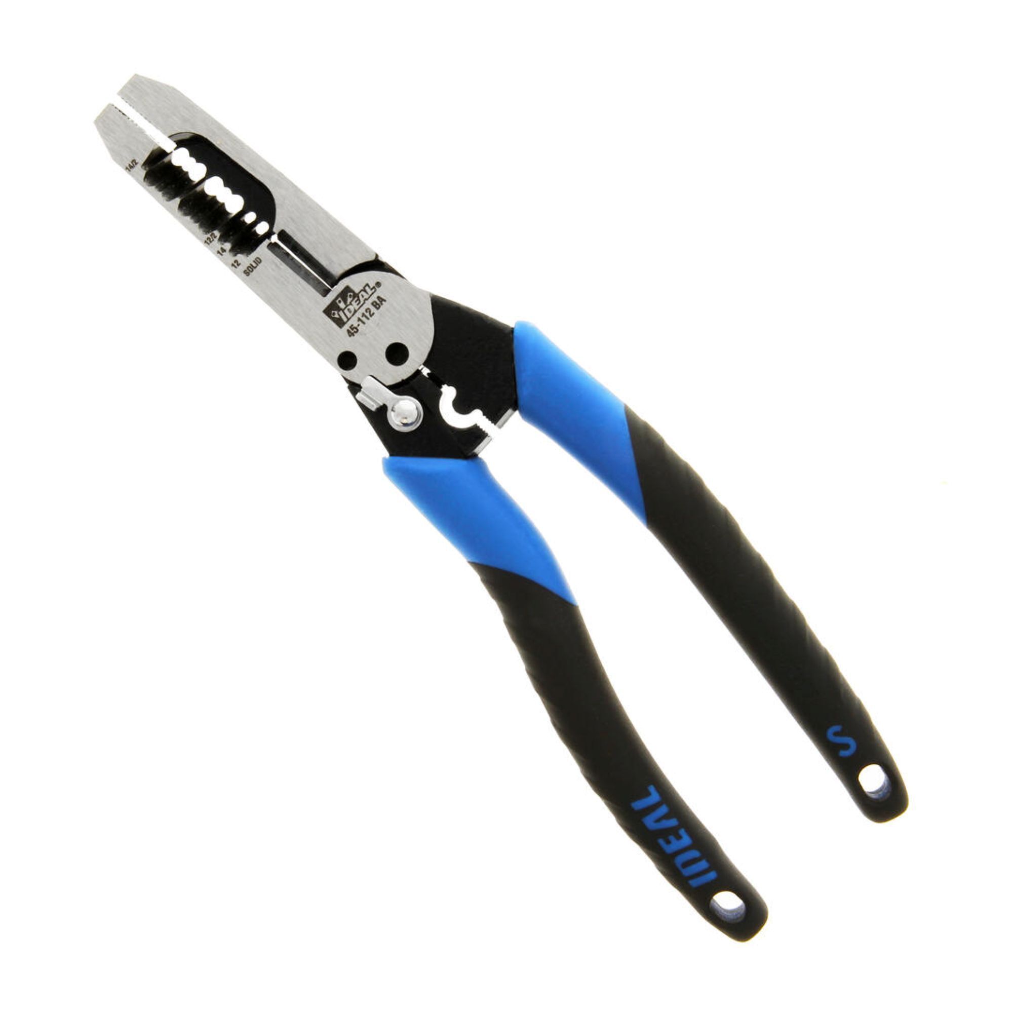 IDEAL, Forged Heavy-Duty Wire Stripper Dual NM, ideal for reaming conduit, trimming of 6-32 and 8-32 screws-bolts, terminal crimper, Locking hasp, Ergonomic Smart-Grip, stripping 12/2 and 14/2 NM cable and #12 and #14 AWG wire